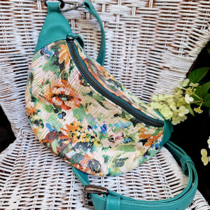 Skórzana nerka - KWIATOWY WZÓR