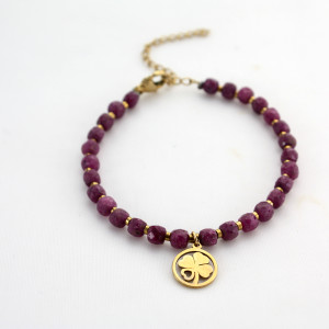 Bransoletka z rubinów z koniczyną