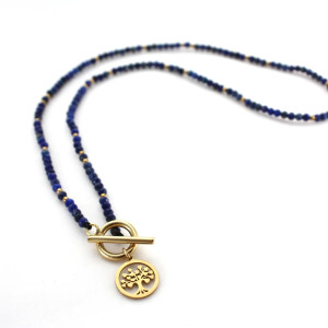 Naszyjnik lapis lazuri z drzewkiem szczęścia