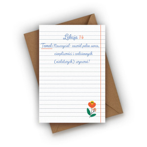 Kartka na Dzień Nauczyciela- Temat lekcji