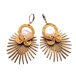 Sun kolczyki sutaszowe