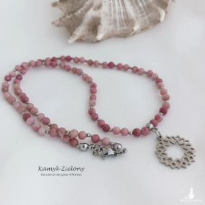 Rodonit - naszyjnik z kamieni naturalnych