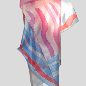 Jedwabna malowana apaszka Art Deco