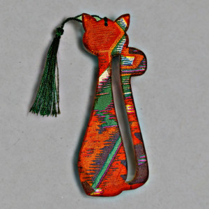 Drewniana zakładka do książki,  KOT "Abstrakcja"