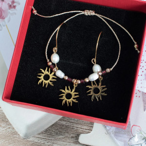 Komplet bransoletka i kolczyki Słońce