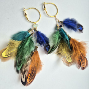 Kolczyki pióra boho