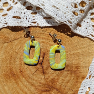 "Vila III" - kolczyki z gliny polimerowej.