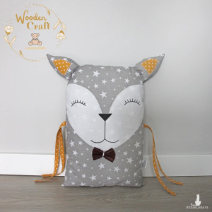 Poduszka dekoracyjna sarenka, ochraniacz do łóżeczka szary