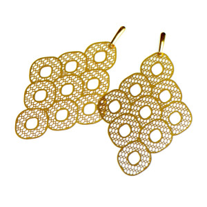 Ażurowe kolczyki w kształcie rombów Harmonia c678