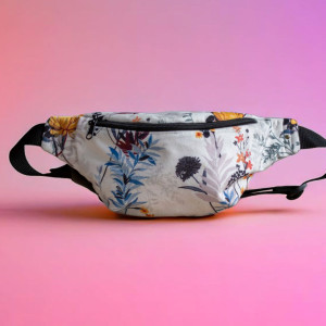 Jasna welurowa nerka w kwiatki