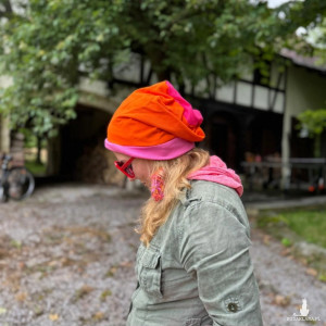 Czapka pomarańczowo-różowa 8codzienna