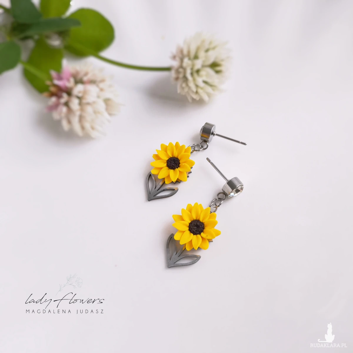 Kolczyki ze słonecznikami