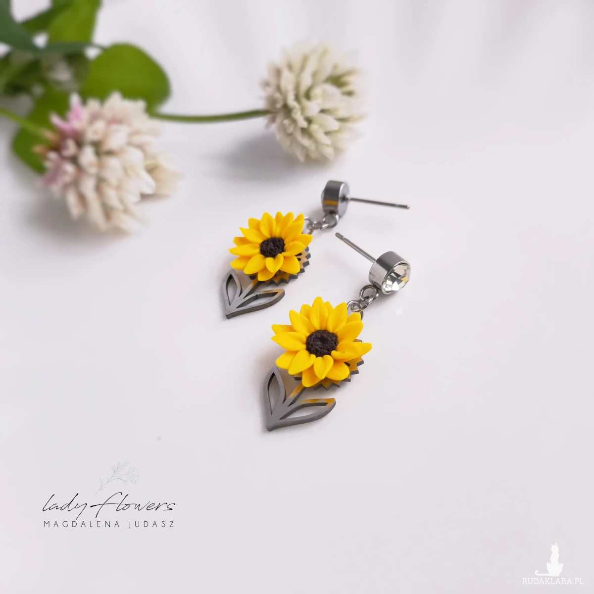 Kolczyki ze słonecznikami