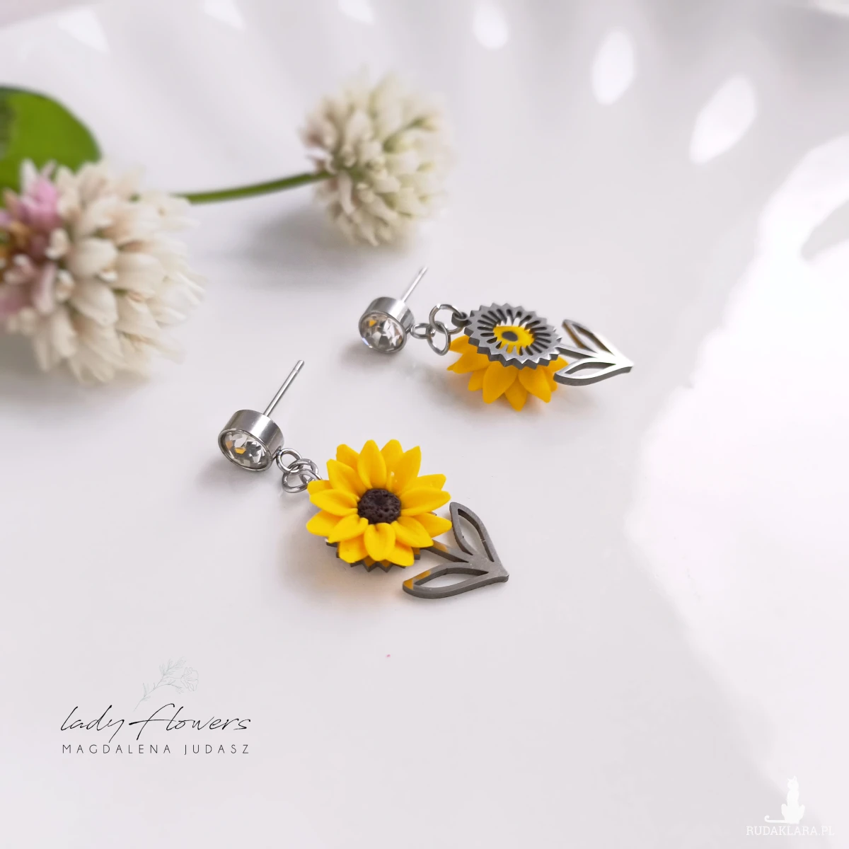 Kolczyki ze słonecznikami