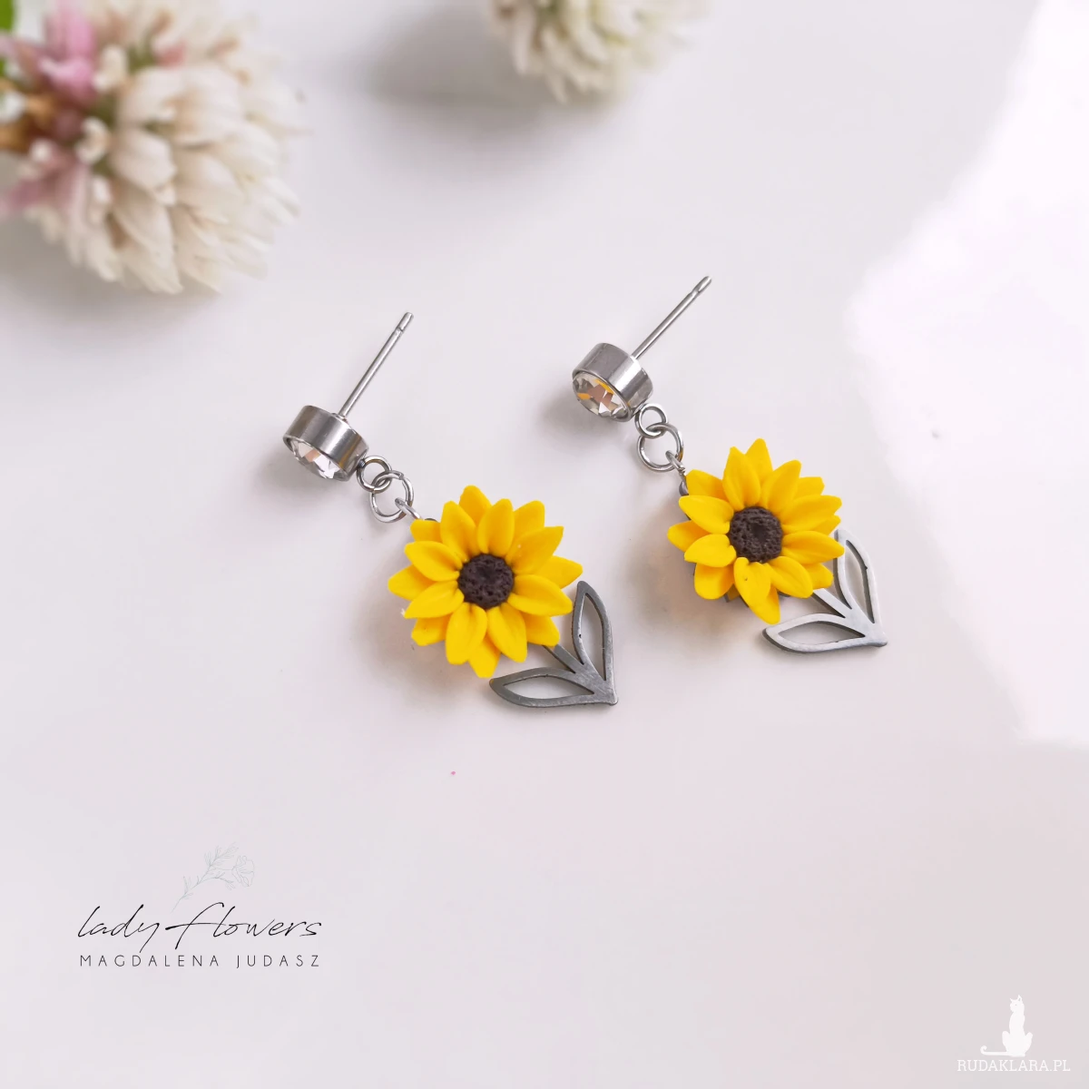Kolczyki ze słonecznikami