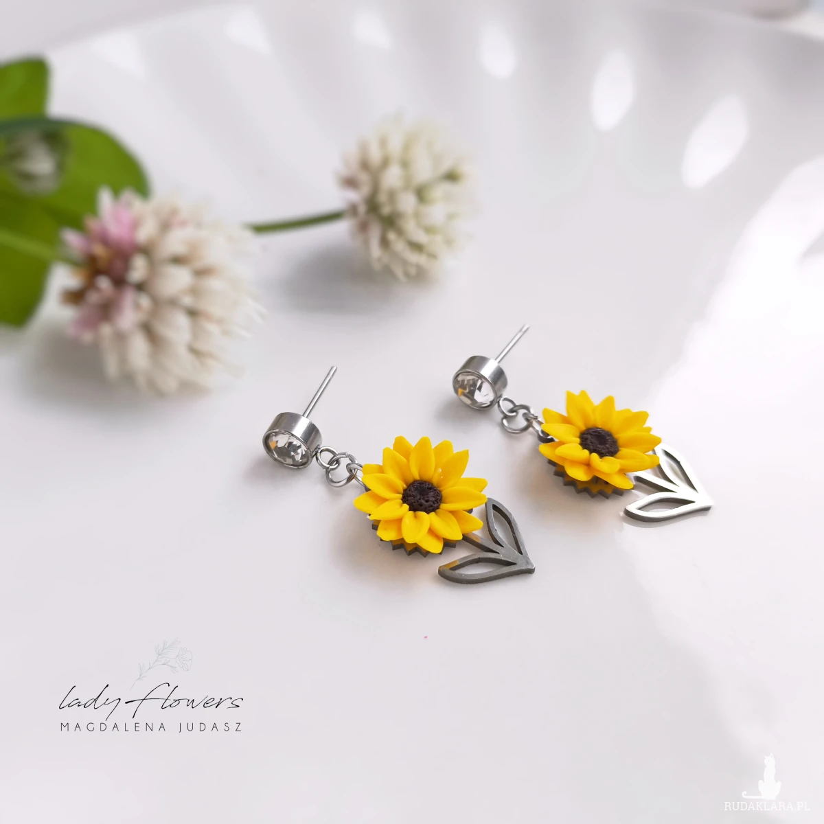 Kolczyki ze słonecznikami