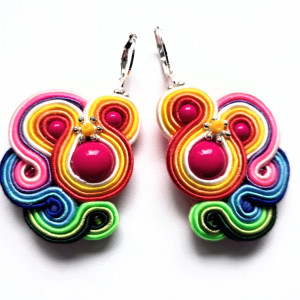 Rainbow kolczyki sutaszowe