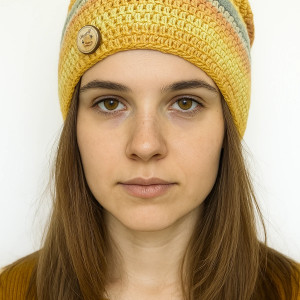Kolorowa czapka wiosenna przejściowa cienka all season S/M