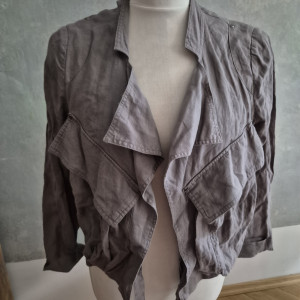 kurtka 100% len szara