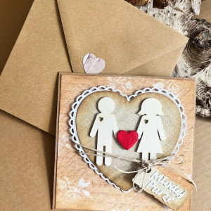 281,Kartka ślubna z piktogramem młodej pary