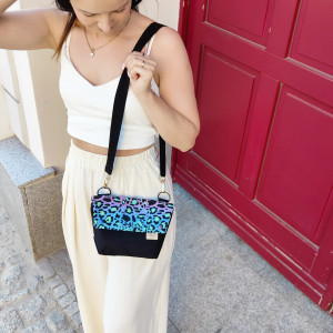 Torebka L E A Neon Leopard Print-mini torebka welur/nubuk