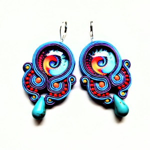 Tahiti  kolczyki sutaszowe