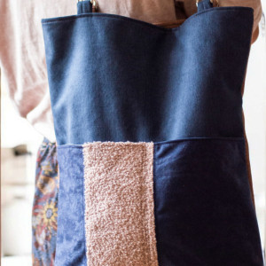 Duża granatowa torba damska na ramię