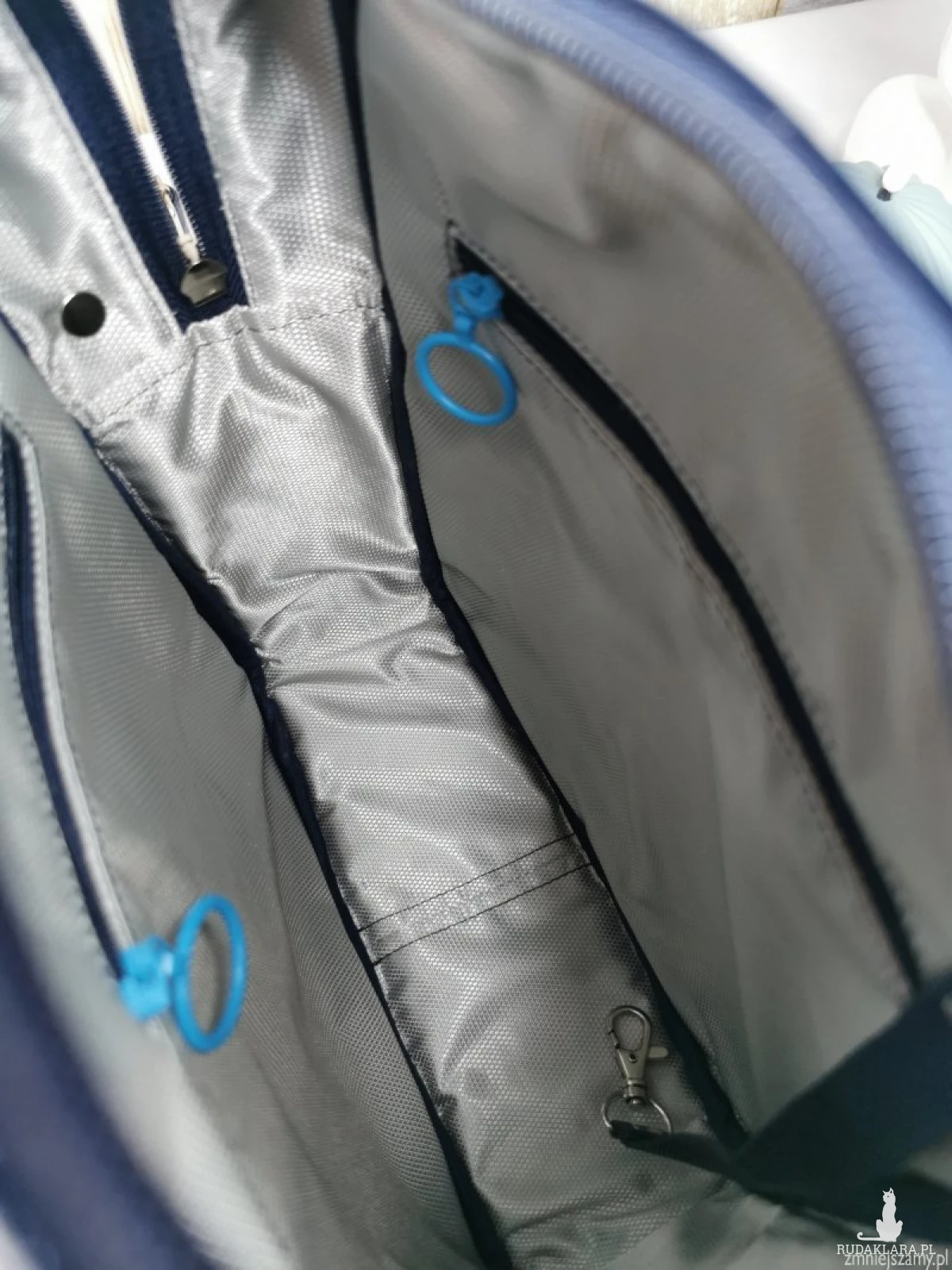 Listonoszka torebka box kuferek torebka damska na ramię zamykana ekoskóra - granatowa