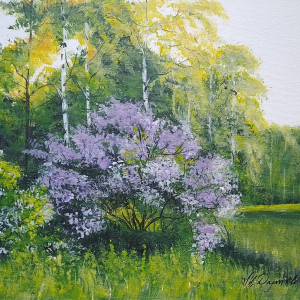 OBRAZ RĘCZNIE MALOWANY AKRYLOWY "NA PIERWSZYM PLANIE" - 30x24cm