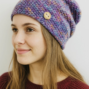 Kolorowa czapka całoroczna przejściowa cienka all season S/M