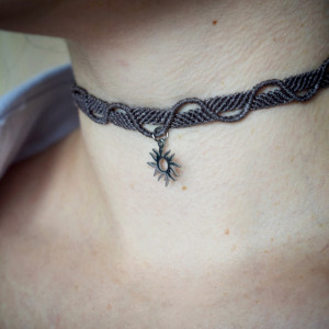 Choker z zawieszką ze stali nierdzewnej