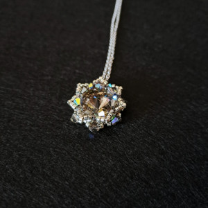 Grafitowy Naszyjnik "Black Diamond" - Biżuteria z Koralików i Kryształków