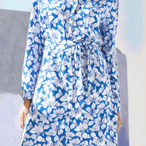 nowa sukienka rozmiar M, granatowa sukienka z wiskozy, M sukienka długi rękaw, boho sukienka 38, boho tunika M, niebieska sukienka we wzory, niebieska tunika 38