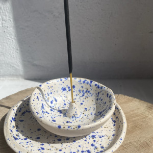 PALOLOPULI DUET podstaweczka pod kadzidełko wraz z talerzykiem