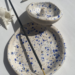 PALOLOPULI DUET podstaweczka pod kadzidełko wraz z talerzykiem