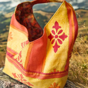 Słoneczna torebka/worek stylizowana na origami bag japanes, obniżka posezonowa