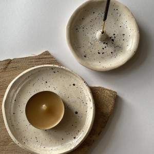 PALOLOPULI DUET podstaweczka pod kadzidełko wraz z talerzykiem