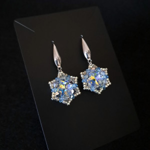 Wiszące Kolczyki "Crystal Vitrail" z Koralików Miyuki i Kryształków Preciosa