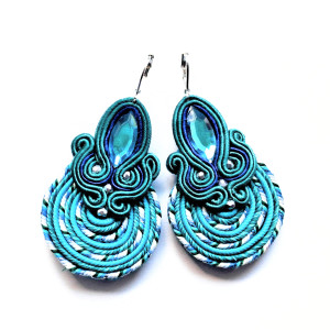Turquoise Spiral kolczyki sutaszowe