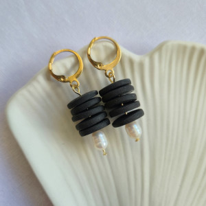 Czarne wiszące kolczyki