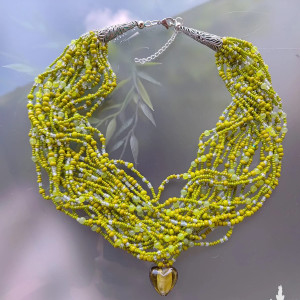 Naszyjnik Szkło Weneckie Koraliki Szklane