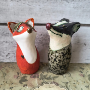 Borsuk i lis figurki