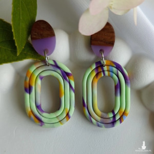 "Ariana II" - kolczyki z gliny polimerowej.