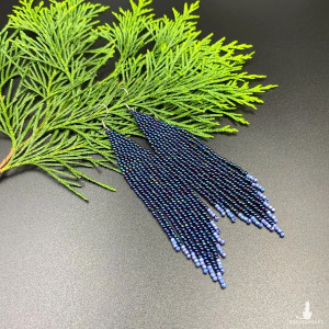 Kolczyki granatowe Metallic Nebula #992