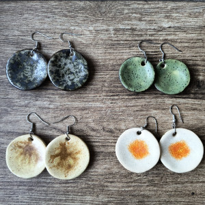 Zestaw 4 par kolczyków ceramicznych