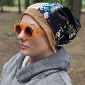 Czapka ciepła miła patchworkowa