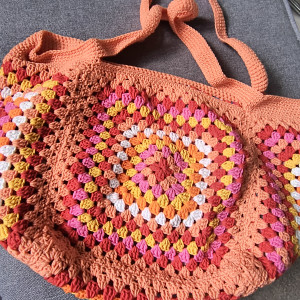 Torba na szydełku kwadraty babuni