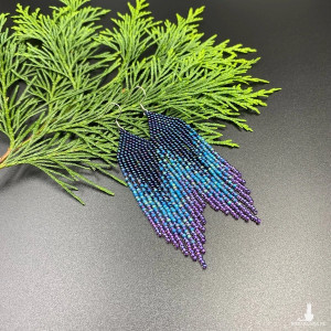 Kolczyki cieniowane - granatowy niebieski fioletowy #993