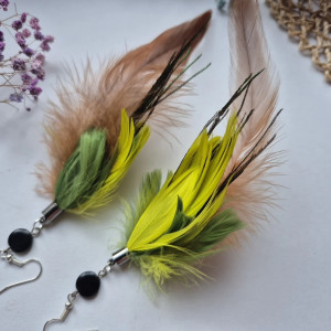 Kolczyki Boho lekkie pióra