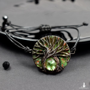 Magic Forest - bransoletka z zielonym kryształem